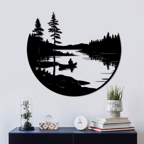 Quadro Nero Materiale Struttura in Metallo 54x60h cm, - Modarelo