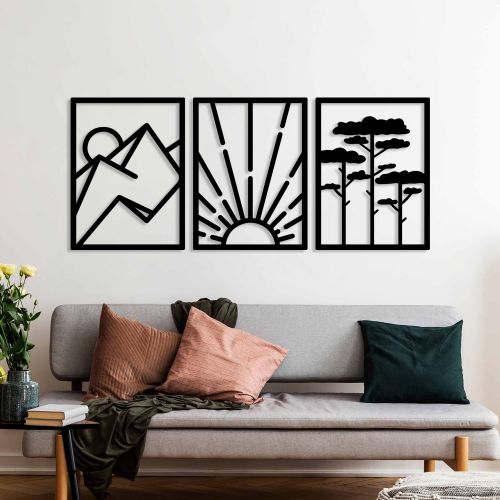 Quadro Nero Materiale Struttura in Metallo 56x42h cm, - Motisiro