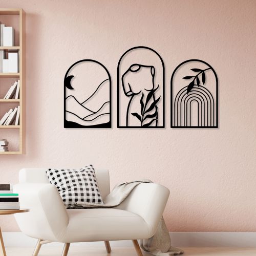 Quadro Nero Materiale Struttura in Metallo 58x40h cm, - Motida