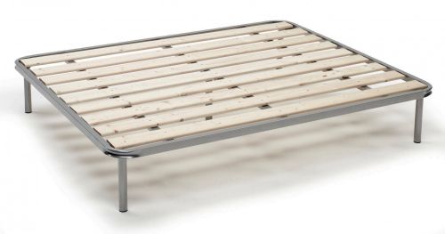 Rete letto piazza e mezza Anastasia, Rete ortopedica a doghe piallate, 100% Made in Italy, Cm 120x190h31