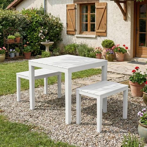 Salotto da esterno panchine bianco - Alambico