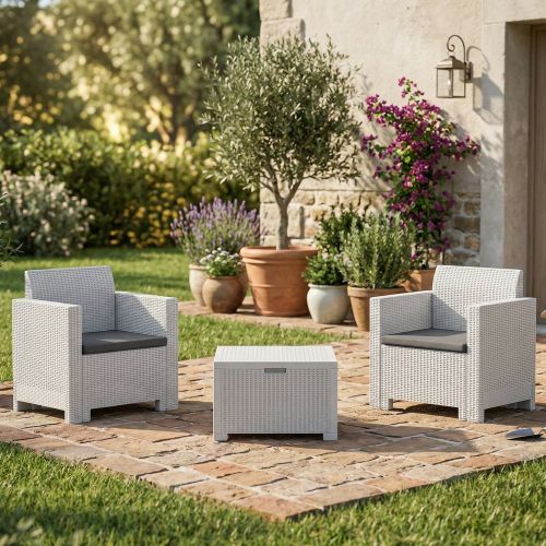 Salotto da esterno poltrone bianco - Apis