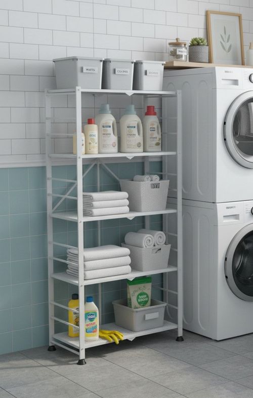 Scaffali Bianco 5 Ripiani Peso Supportato 40 kg, - Minori