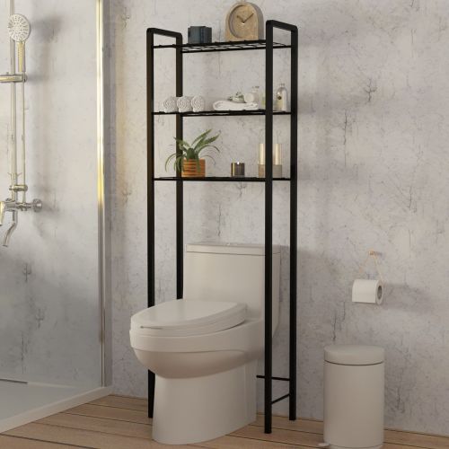 Scaffali Nero 3 Ripiani 52x24x150h cm, - Maniace