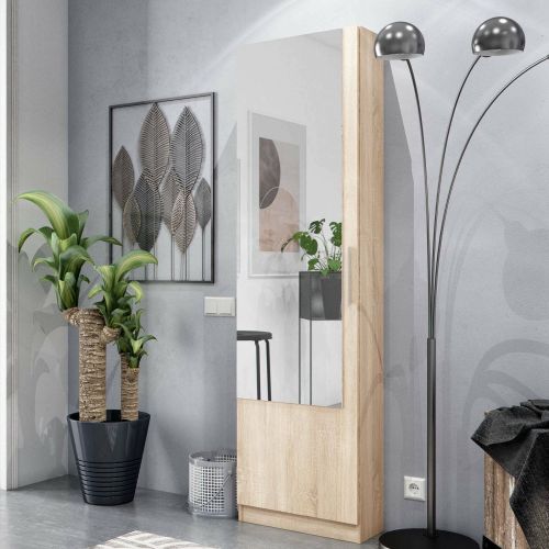 Scarpiera 16 paia rovere 50x180h cm con specchio - Euro