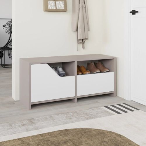 Scarpiera 2 ante beige e bianca 105x47h cm - Berto