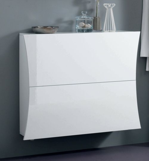 Scarpiera 2 ante bianca lucida 101x82h cm - Kronos