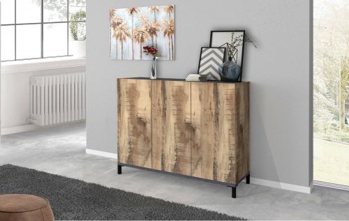 Scarpiera 3 ante acero e ardesia 120x80h cm - Modesta
