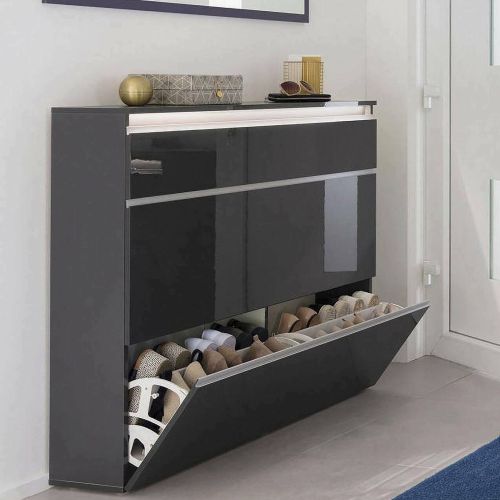 Scarpiera 3 ante antracite lucida 120x108h cm - Amuri