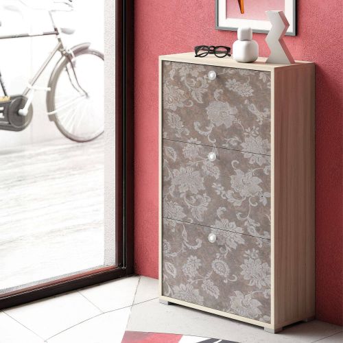 Scarpiera 3 ante rovere 67x112h cm 18 paia - Axinite