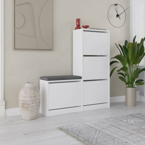 Scarpiera 4 ante bianca 105x118h cm - Velma