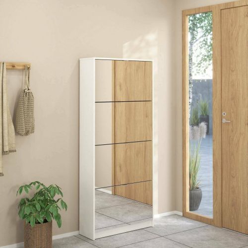 Scarpiera 4 ante bianca 70x162h cm 24 paia - Aepytus