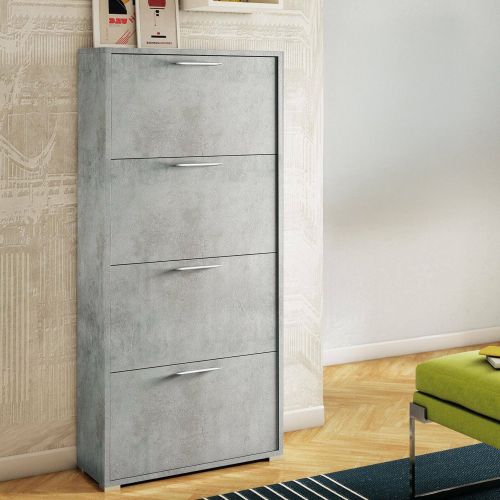 Scarpiera 4 ante cemento 67x147h cm - Adeindein