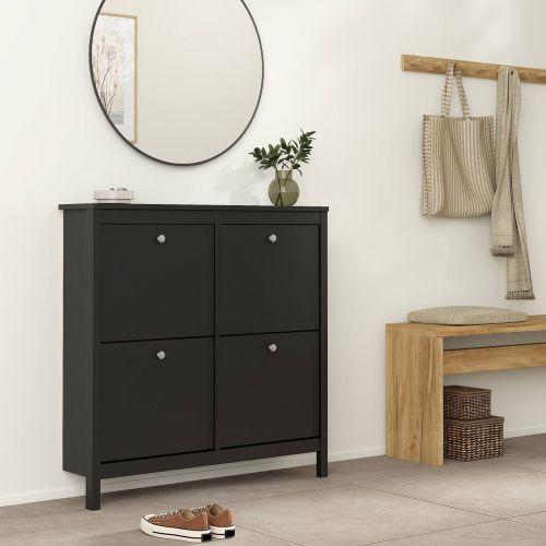 Scarpiera 4 ante nera 102x102h cm - Actinidia