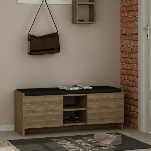 Scarpiera Algedi, Porta scarpe salvaspazio , Armadio da ingresso multiuso, Mobile per calzature, 110x37h43 cm, Rovere
