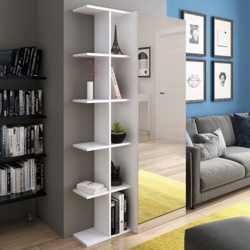 Scarpiera Bianco 14 Ripiani 17 Vani 88x28x160h cm, Un'anta - Pero