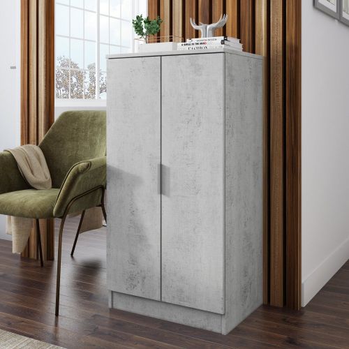 Scarpiera Bianco 6 Ripiani 7 Vani 55x40x108h cm, 2 Ante - Vidracco