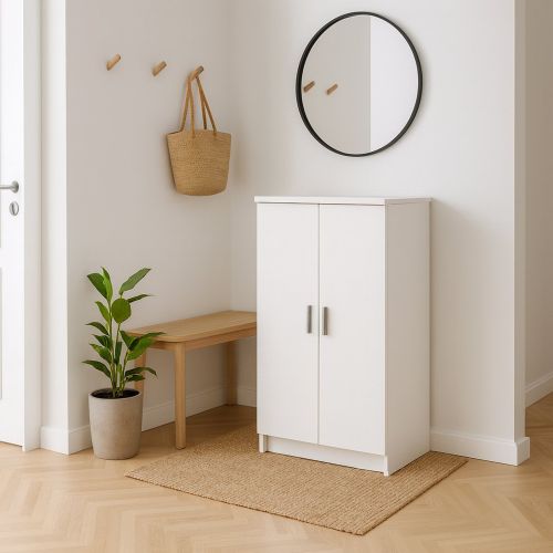 Scarpiera classica 2 ante bianca opaca 54x108h cm - Abram