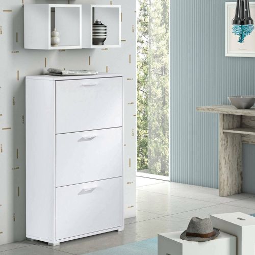 Scarpiera classica bianca 67x112h cm in legno - Axinite