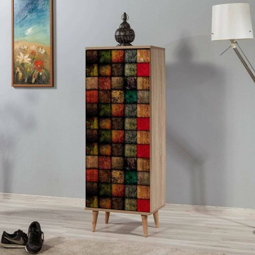 Scarpiera design legno e multicolore 50x135h cm in legno - Giadeite