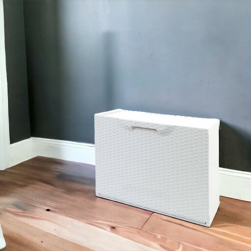 Scarpiera Gouvry, Porta scarpe salvaspazio , Scarpiera da ingresso , Armadio scarpiera a 1 anta, 100% Made in Italy, 51x17h40 cm, Bianco