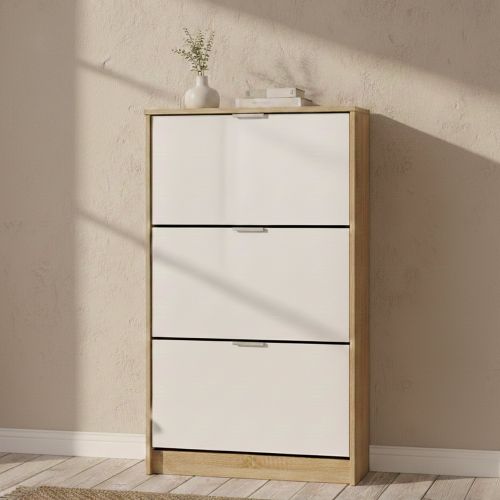 Scarpiera Marrone Rovere 6 Ripiani 6 Vani 67x28x119h cm, 3 Ante - Varna