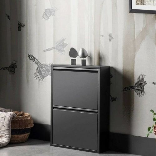 Scarpiera salvaspazio minimal nera 50x71h cm in metallo - Igina