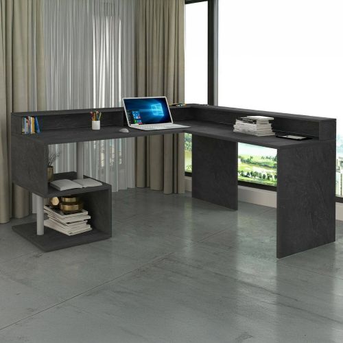 Scrivania angolare ardesia 180x93cm con porta pc - Auletta
