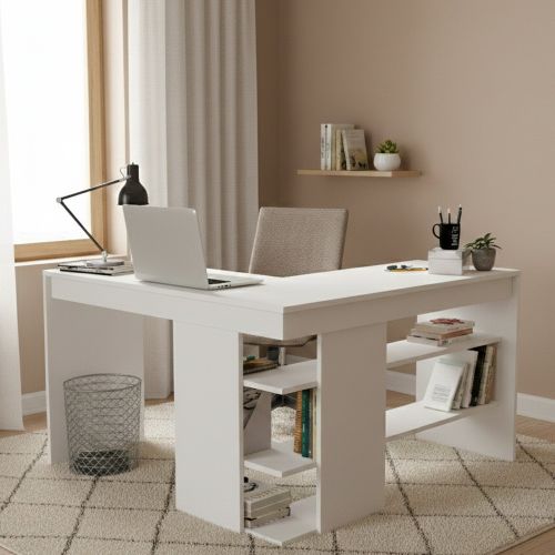 Scrivania angolare bianca 120x120cm - Emiliana