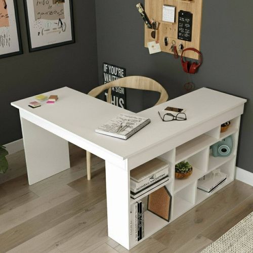 Scrivania angolare bianca 129x120cm - Altin