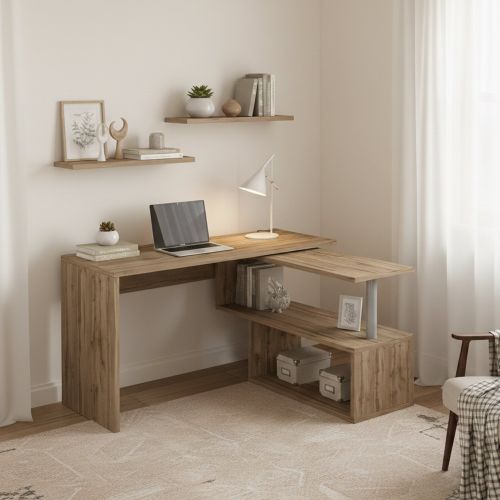 Scrivania angolare rovere 120x50cm - Topazio