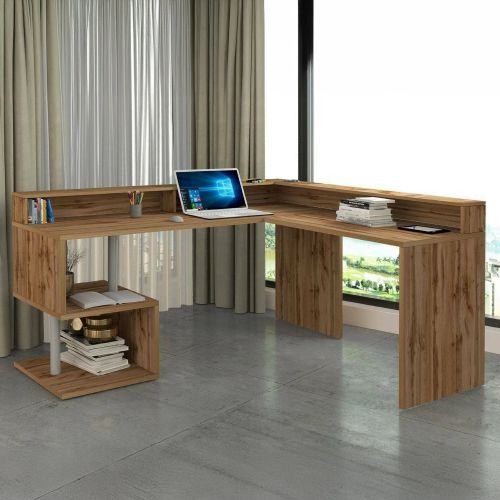 Scrivania angolare rovere 180x93cm con porta pc - Auletta