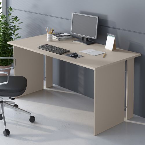 Scrivania Beige un Ripiano Materiale Piano in Legno Nobilitato 150x78x75h cm, Colore Ripiano Beige - Zibello