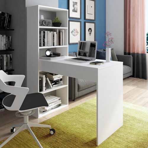 Scrivania Bianco Modulabile 3 Ripiani 120x53x141h cm, 4 Vani - Cartura
