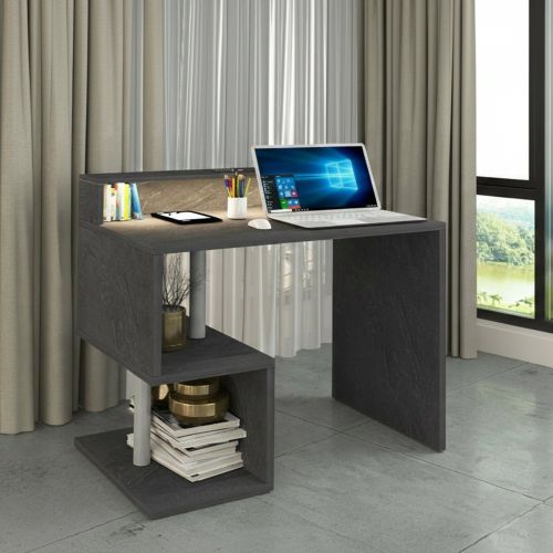 Scrivania lineare ardesia 100x50cm con supporto computer - Giusy