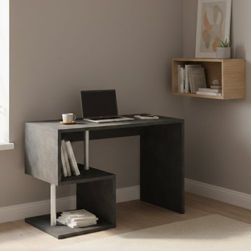 Scrivania lineare ardesia 100x50cm con supporto pc - Acan