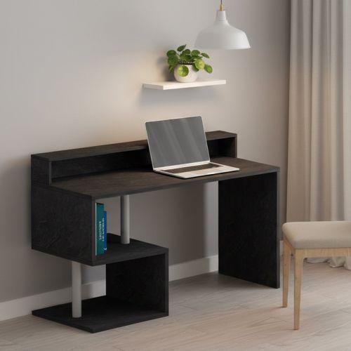 Scrivania lineare ardesia 140x60cm con porta pc - Kobenhavn