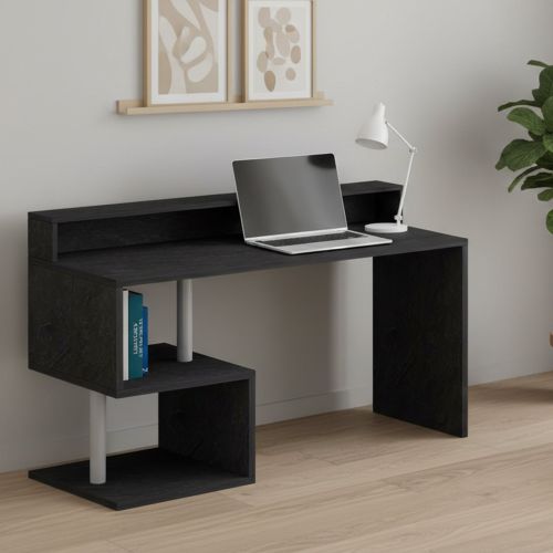 Scrivania lineare ardesia 140x60cm con supporto computer - Yemyin