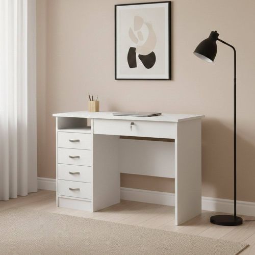 Scrivania lineare bianca 109x48cm in legno - Amor