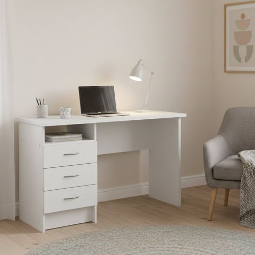 Scrivania lineare bianca 120x48cm in legno - Andre