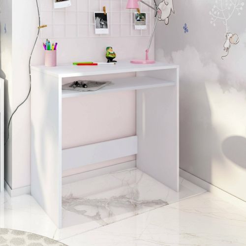 Scrivania lineare bianca 79x43cm con porta pc - Acu
