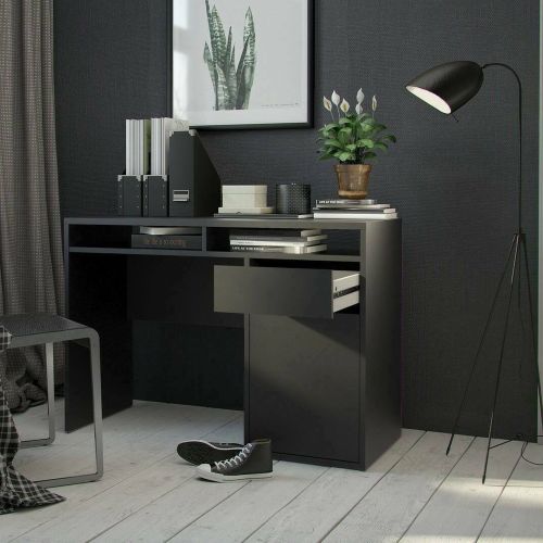 Scrivania lineare nera 110x48cm in legno - Abbadu