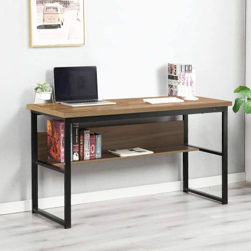 Scrivania lineare nera e rovere 54x138cm metallo - Nausicaa