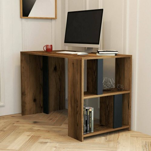 Scrivania lineare noce e antracite 120x60cm - Bising