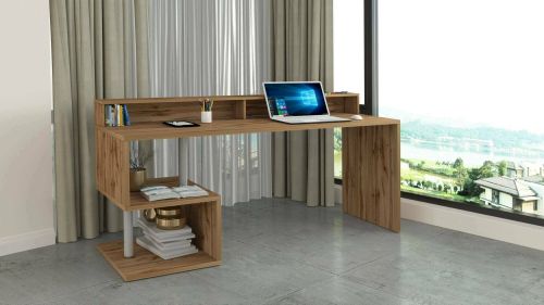 Scrivania lineare rovere 180x60cm con porta pc - Aurigo