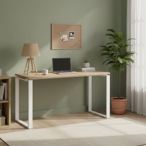 Scrivania lineare rovere e bianca 150x60cm - Arignano