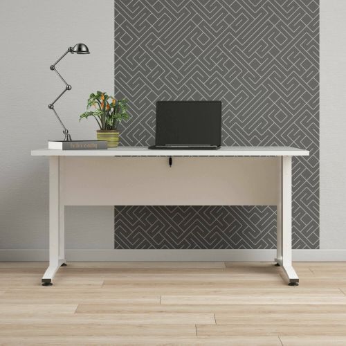 Scrivania Marcerre, Scrittoio multiuso, Tavolo per ufficio porta PC, Piano di lavoro, 150x80 h75 cm, Bianco