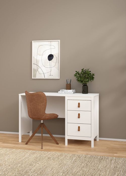 Scrivania Marine, Scrittoio multiuso, Tavolo per ufficio porta PC, Piano di lavoro, 48x120 h77 cm, Bianco