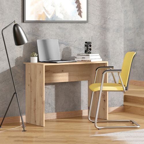 Scrivania Marrone Rovere Nodi un Ripiano Sfumatura Colore Struttura Rovere Nodi 98x45x74h cm, Sfumatura Colore Ripiano Rovere Nodi - Pichil
