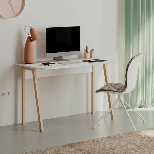 Scrivania No beige e bianca 120x60cm - Alpone